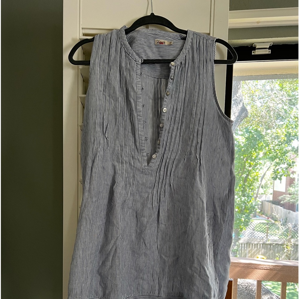 Faherty isha linen dress blue stripe, size small, worn once